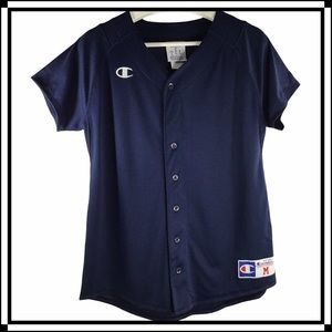 Champion Full Button Short Sleeve Jersey M